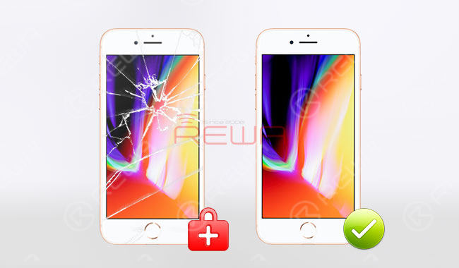 iphone 8 broken lcd screen refurbishing - glass only repair iPhone 8 Zerbrochener LCD-Bildschirm Wiederaufbereitung