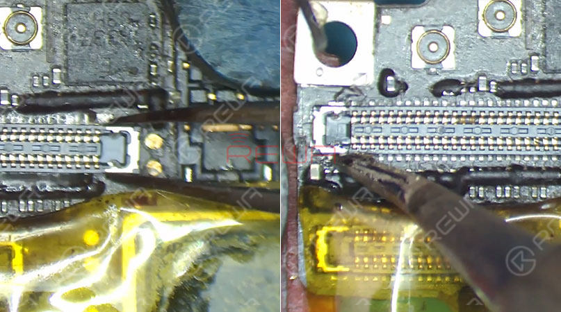 iphone 7 plus half backlight/dim screen repair Once done, clean with PCB Cleaner.