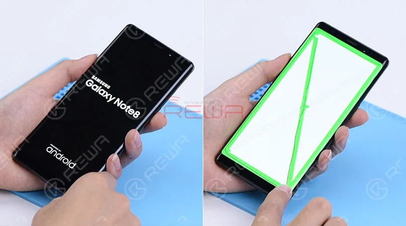 réparation de l'écran brisé du samsung galaxy note 8 Test d'écran remis à neuf