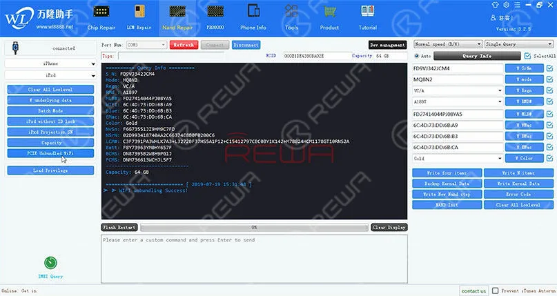 Programmeur de puce de mémoire flash NAND PCIE