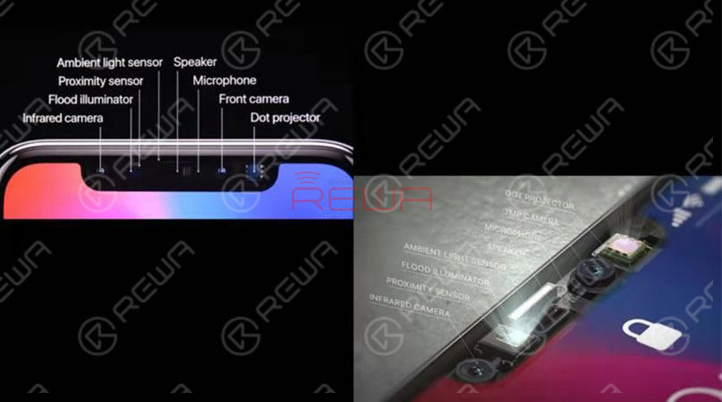 the vulnerabilities of face id: why face id can be easily damaged and hardly repaired? There are 8 components packed into the front of the phone. Infrared Camera Flood Illuminator Proximity Sensor Ambient Light Sensor Speaker Microphone Front Camera