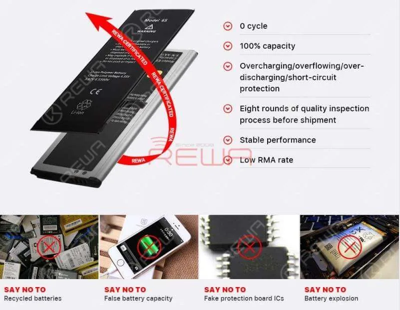 batterie aftermarket per iPhone qualificate - rewa selezionato Batterie aftermarket per iPhone qualificate - Selezionate da REWA