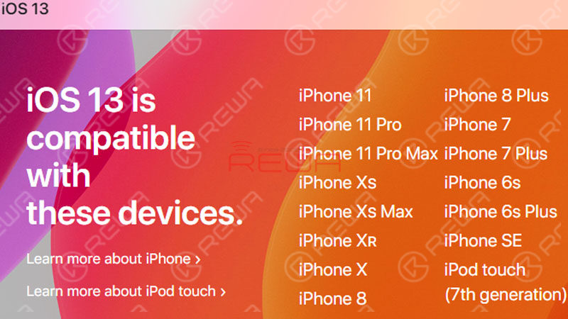 Compatible iOS 13 iPhone 