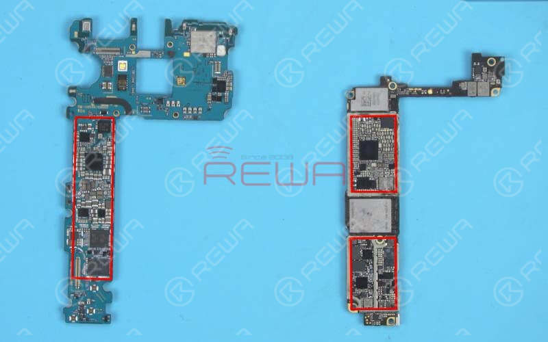 tips and tricks for samsung phone repair Compared with iPhone logic boards, Samsung motherboards feature relatively few components scattered across the board with high integration. Most ICs on Samsung motherboards come with underfill. Samsung motherboards are relatively thin and feature fast heat dissipation, adding to the difficulty of chip soldering and repairing.