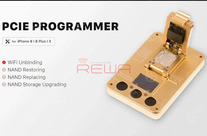 The WiFi module is bound up with WiFi address stored in the NAND flash chip. When replacing the WiFi module, here we have one indispensable step as WiFi unbinding. A PCIE programmer is needed in this step.PCIE NAND Flash Memory Chip Programmer For iPhone8/8 Plus/X