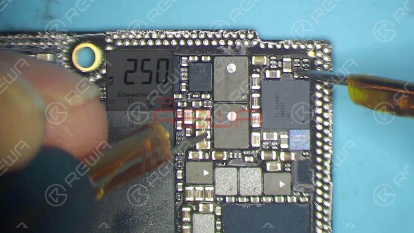 Continue measuring TIGRIS_LX between charging IC U3300 and Q3350. The measured value is 250, which is abnormal. The normal value should be 0. Judging by the measured value, TIGRIS_LX has open-circuited.