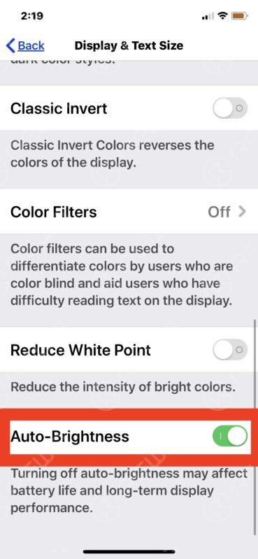 iPhone Auto-Helligkeit