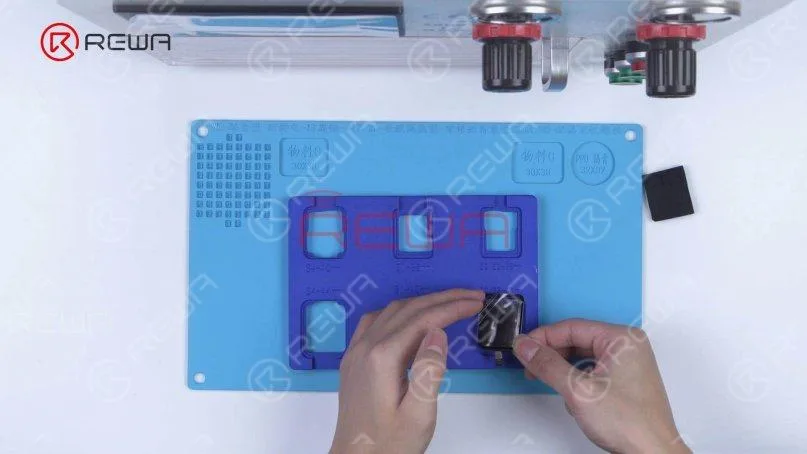 Align the digitizer with the OLED.