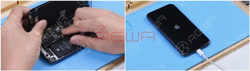 how to fix an iphone 11 pro won't turn on Put the motherboard on the phone. Connect the flex cables, screen, and battery. Because the battery is dead, plug the charging cable and the phone turns on normally.