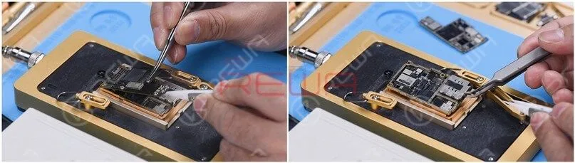 how to fix an iphone 11 pro won't turn on Clamp the screw to remove the logic board when the temperature has risen to 185℃. Lastly, remove the signal board.