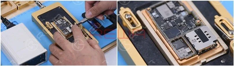 how to fix an iphone 11 pro won't turn on Remove the Reballing Stencil and put the signal board on the Heating Platform at 185℃ to heat. After the solder balls are formed, turn the power off and cool the motherboard for 5 minutes.