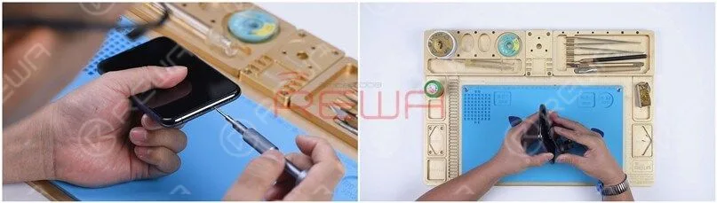 how to fix an iphone 11 pro won't turn on Remove the two pentalobe screws at the bottom edge and lift the screen.
