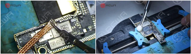 Remove tin on the bonding pad with Soldering Iron