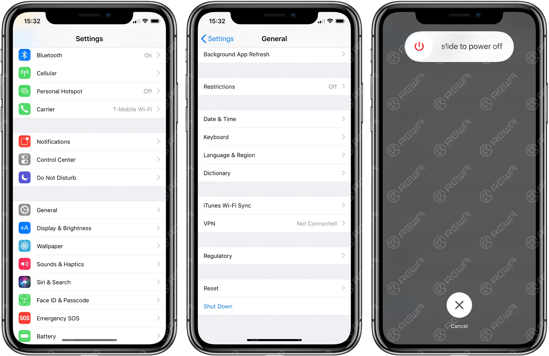 Apagar el iPhone en ajustes
