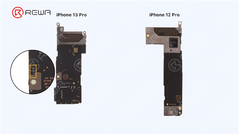 Separación de la placa base del iPhone 13 Pro - ¿La CPU más caliente?