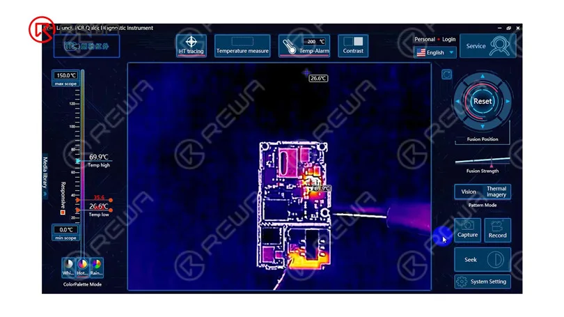 Riparare l'iPhone 11 Pro Max che non si accende con la termocamera a infrarossi LINCSEEK