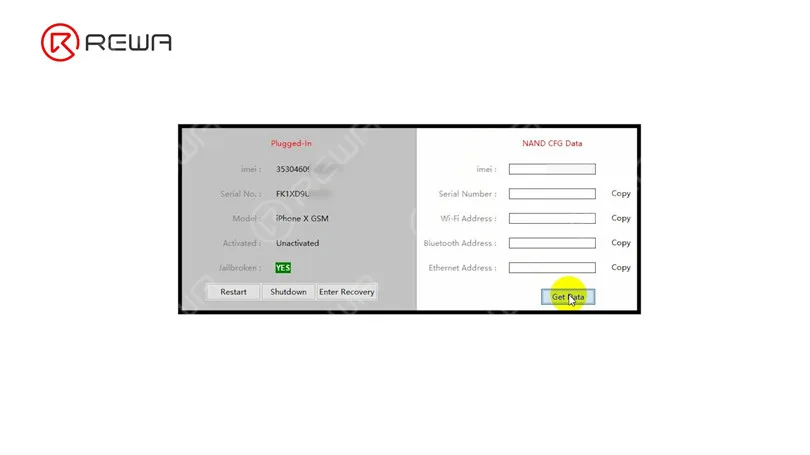 unlock nand data for nand repair - fix iphone x stuck in recovery mode NAND-Daten für die NAND-Reparatur freischalten - iPhone X im Wiederherstellungsmodus fixieren