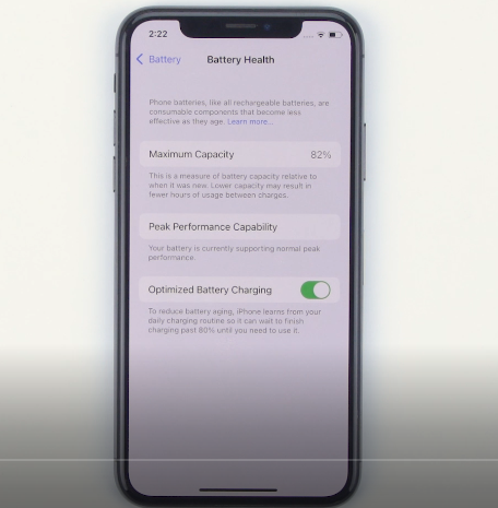Stato di salute della batteria dell'iPhone