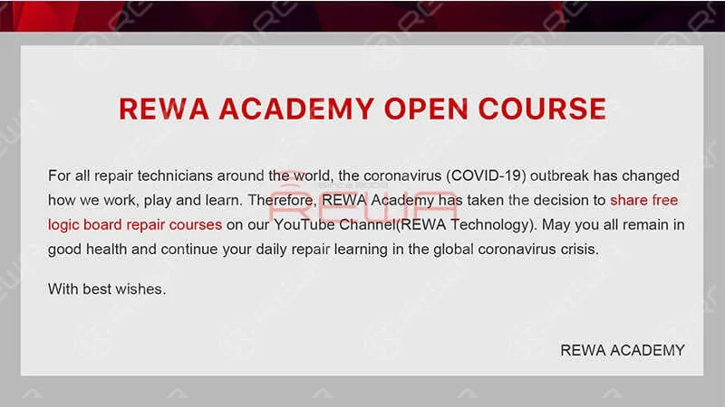 Et voici une bonne nouvelle. La REWA Academy a pris la décision de partager des cours gratuits de réparation de carte logique sur notre chaîne YouTube (REWA Technology). Et nous allons vous guider à travers le flux de travail du circuit de démarrage de l'iPhone X.
