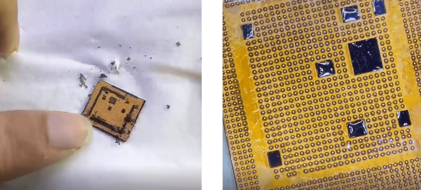 iPhone 12 pro non si avvia dopo una caduta - guida al recupero dei dati e alla riparazione della scheda logica 03 Reimballaggio della CPU