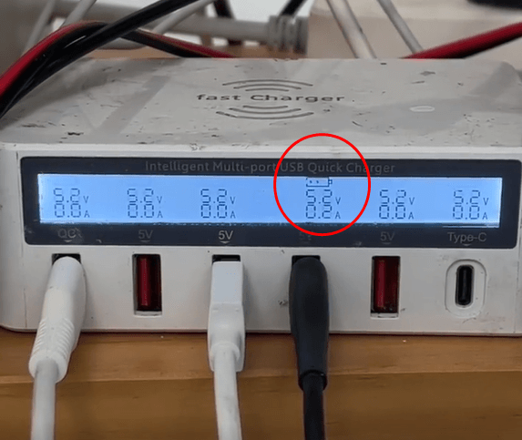 10 There is a 0 2A charging current