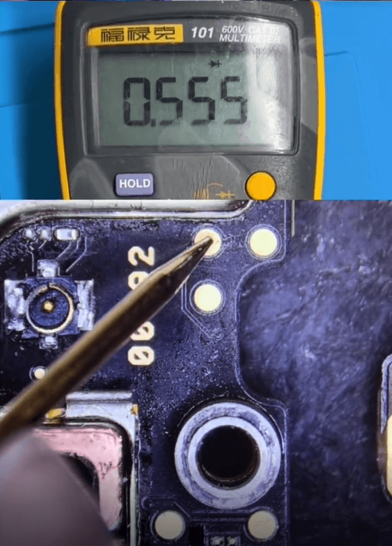 15 The diode value of the test point is OK