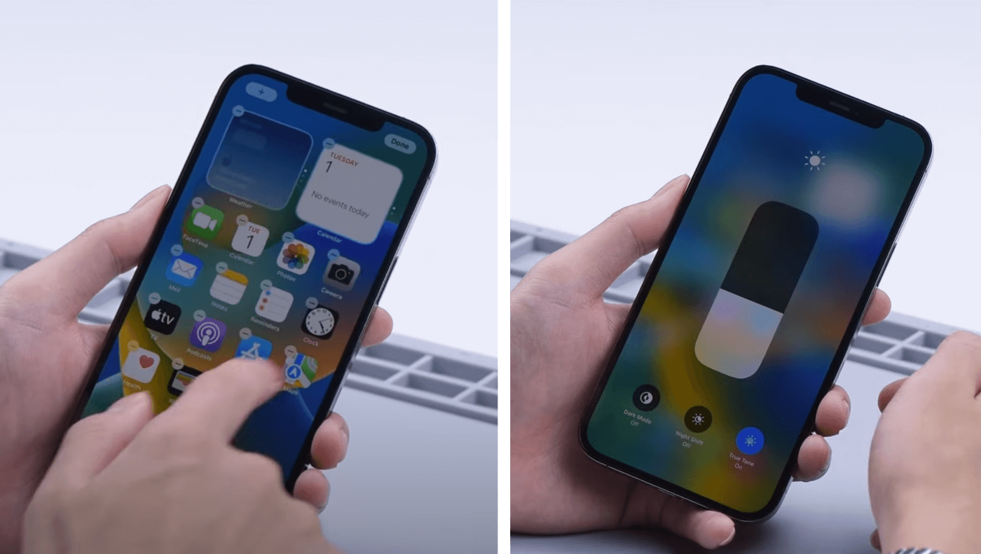 23 Die Funktionen True Tone und Touch sind OK