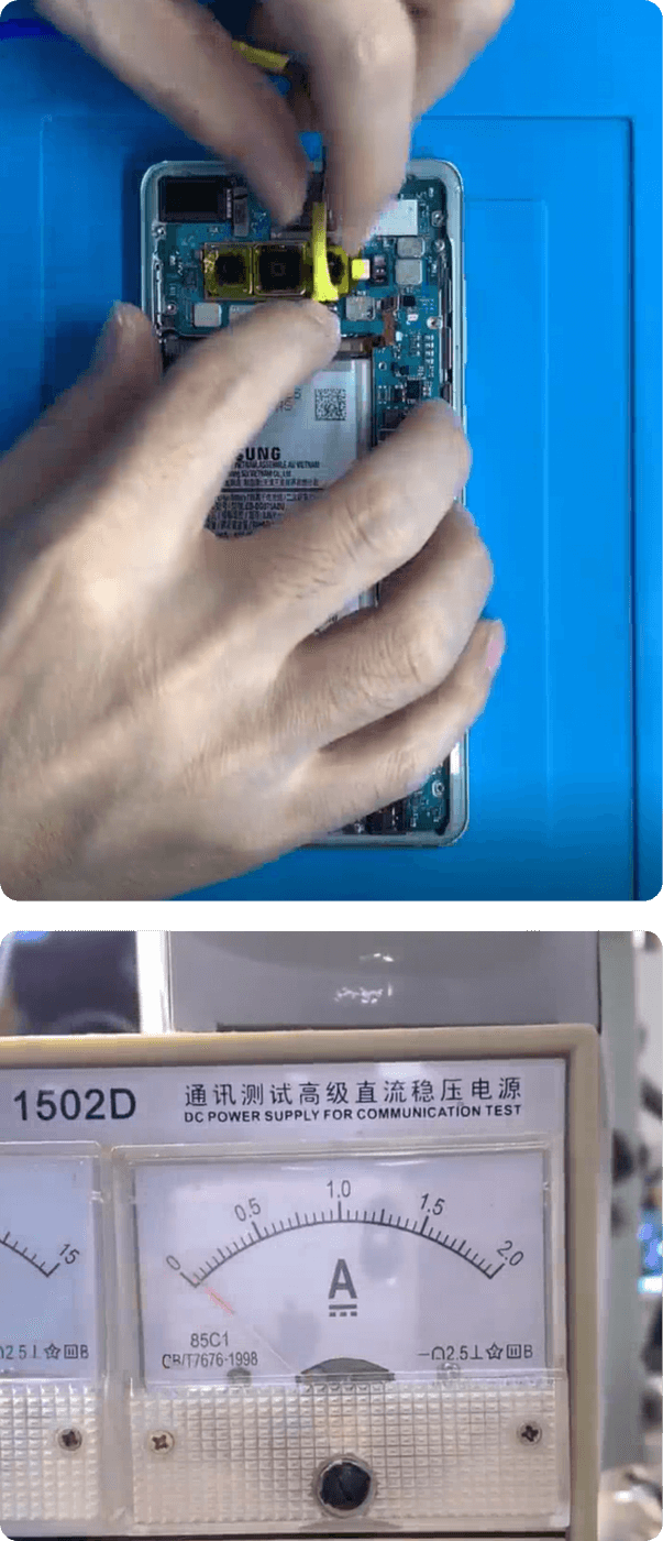 samsung s10 plus not charging issue repair Connect with DC power supply find a current leakage