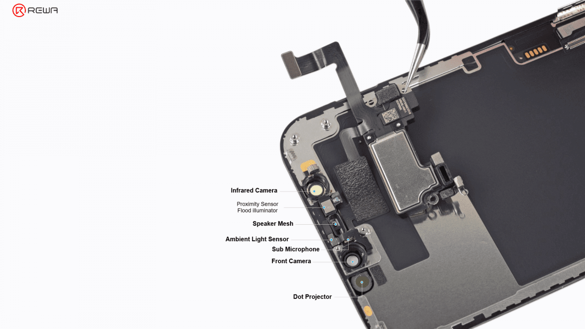 Consignes de réparation pour Face ID iPhone qui ne fonctionne pas Détails des pièces associées