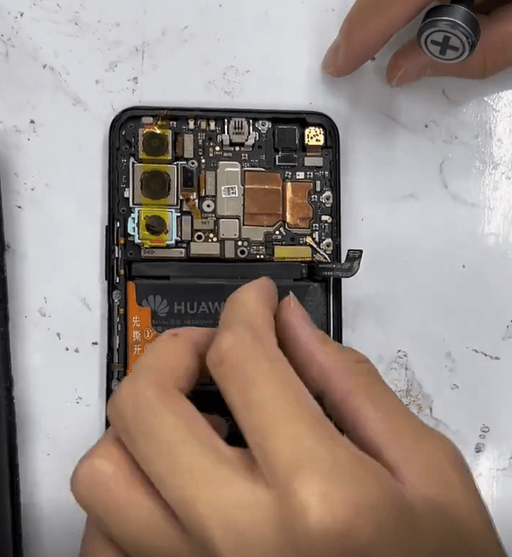 Disassemble the phone and check the parts inside