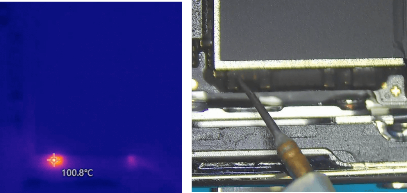 warum sich das iphone 12 pro max nicht einschalten lässt (und wie man es mit einer einfachen Reparatur der Logikplatine beheben kann) iPhone 12 Pro Max prüfen oder Gleichstromversorgung
