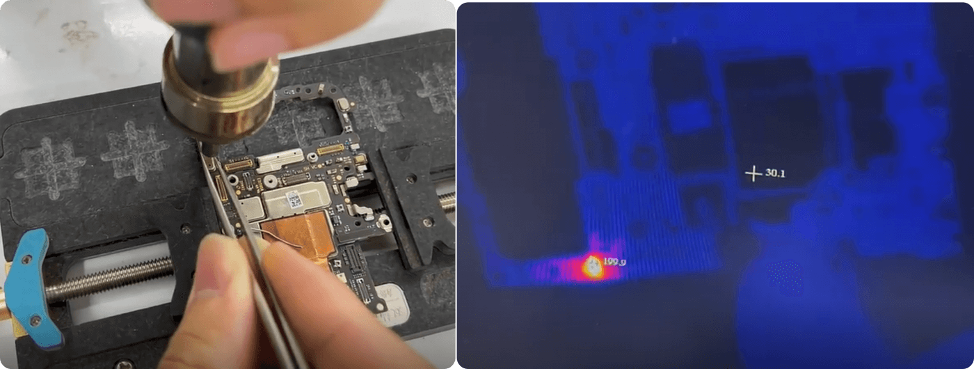 confirm the defect components under the shielding cover