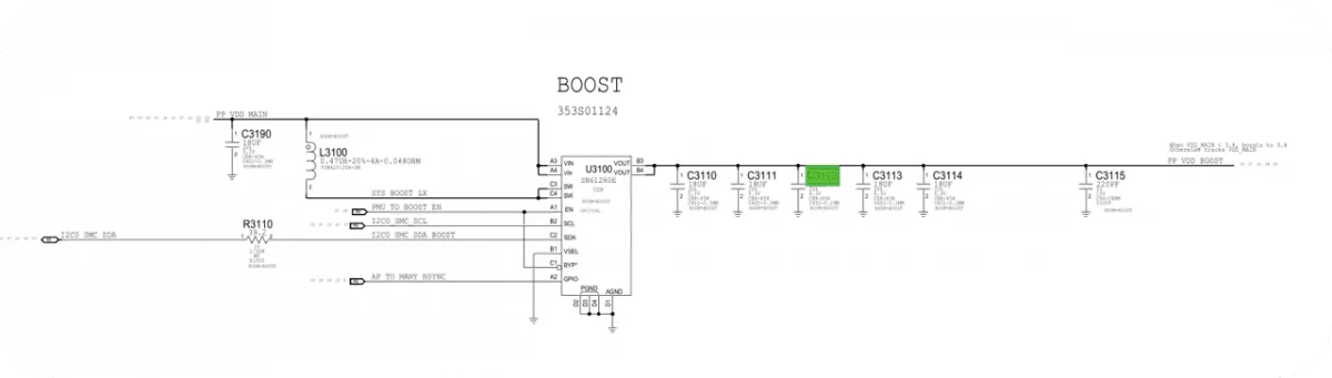 iphone can not boot caused boost capacitor damage c3112 schematic
