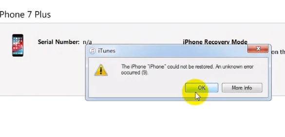 iphone 7 plus bloqué en mode récupération et erreur 9 lors de la restauration iPhone 7 Plus bloqué en mode récupération et erreur 9 lors de la restauration