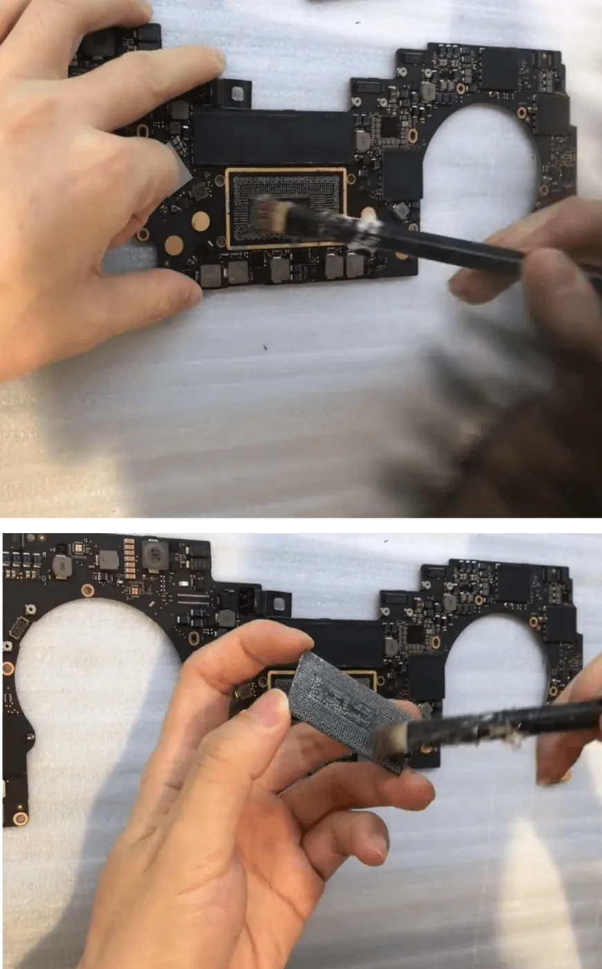 macbook a1989 no puede arrancar problema reparacion macbook a1989 cannot boot issue repair apply solder paste flux on the
