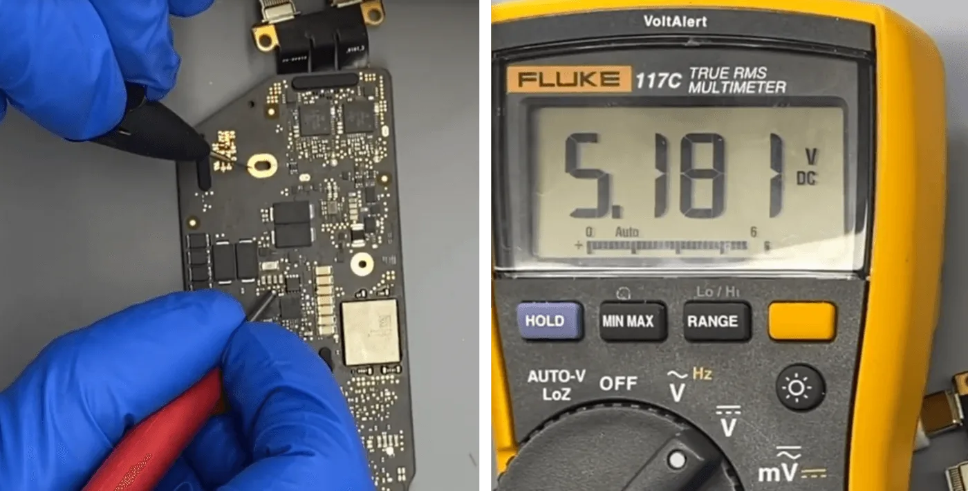 macbook a2337 no backlight issue repair 5v voltage