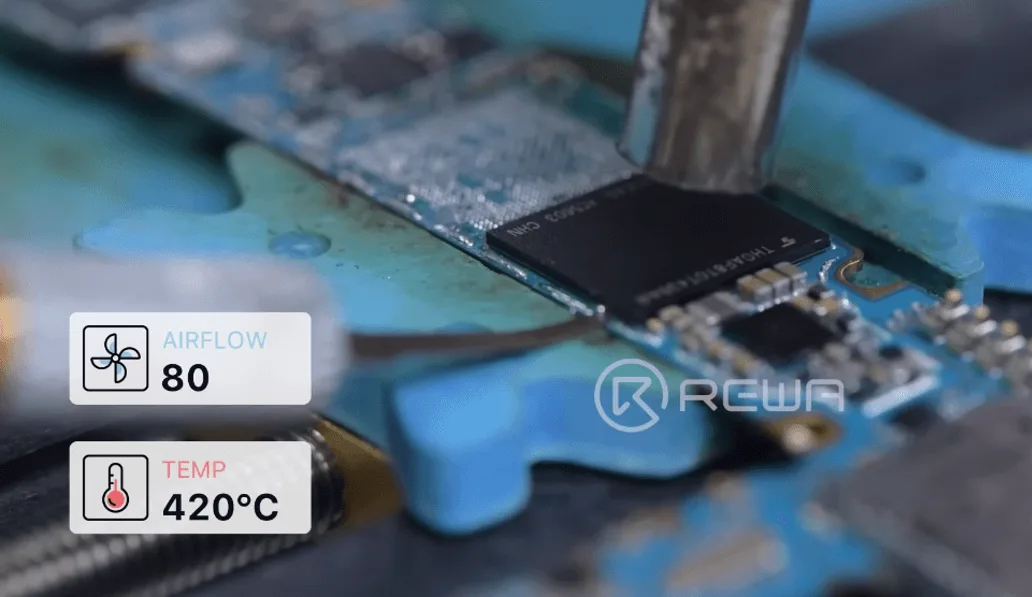 samsung s10 data recovery cracked board desolder the flash memory