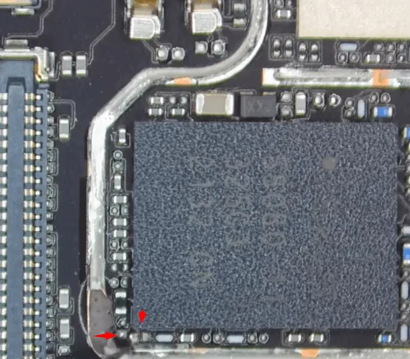 xiaomi 12 pro network problem repair guide two capacitors around the