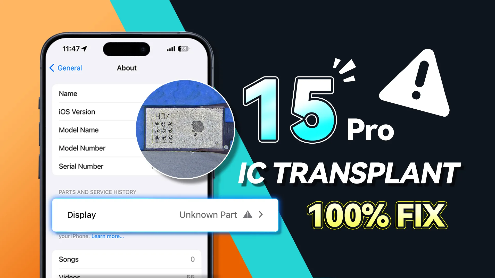 100% Fix 'Unknown Part' Message for iPhone 15 Pro After Screen Replacement