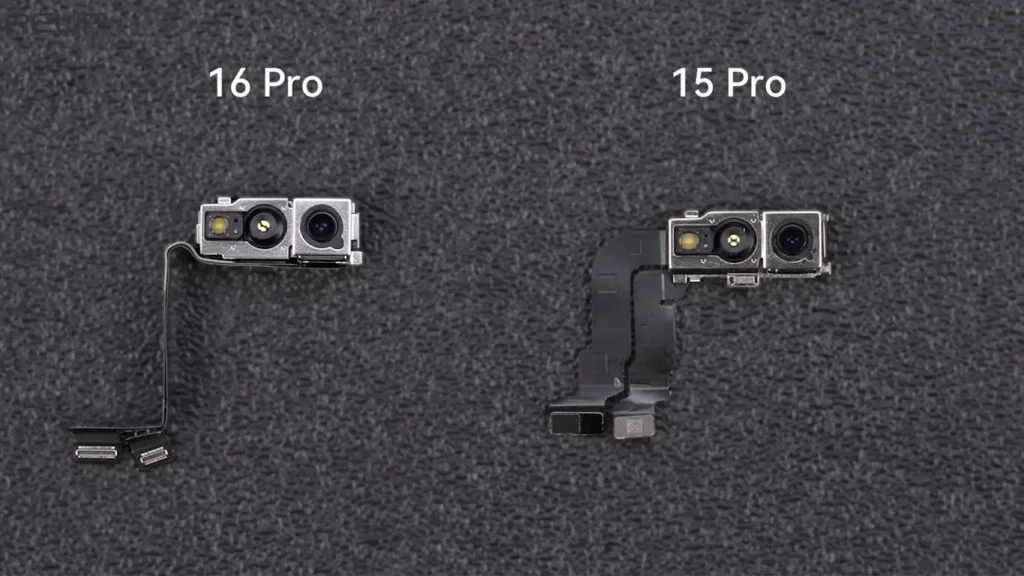 caméra frontale de l'iphone 16 pro vs caméra frontale de l'iphone 15 pro