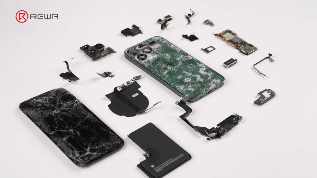 restauramos un iPhone 13 Pro gravemente dañado (historia completa de la reparación) partes dañadas del iPhone 13 Pro