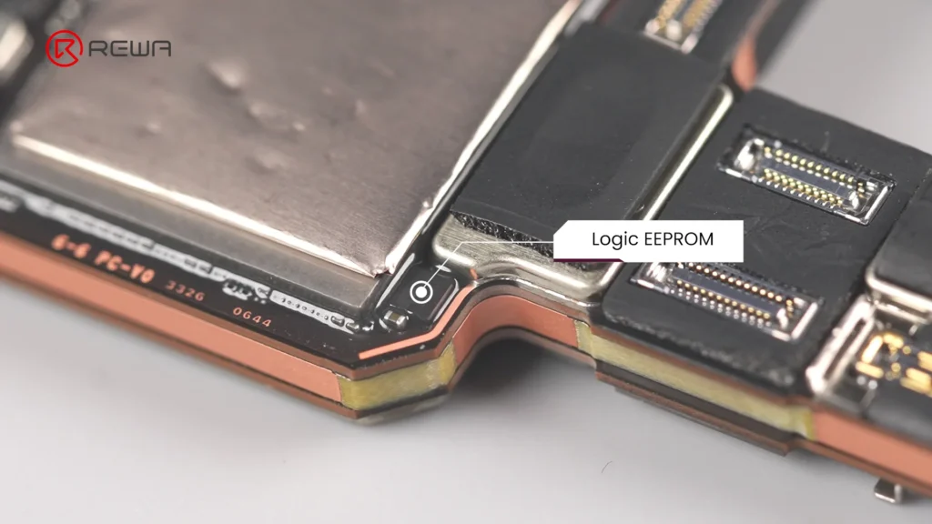 Exposed Logic EEPROM on Motherboard Surface