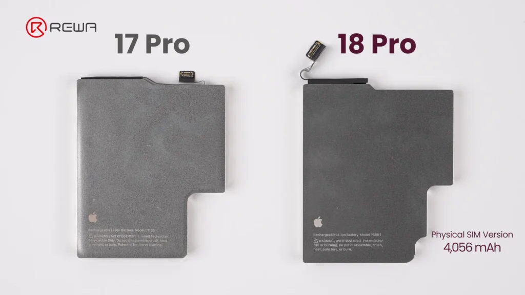 battery comparison of iPhone 17 pro and iPhone 18 pro