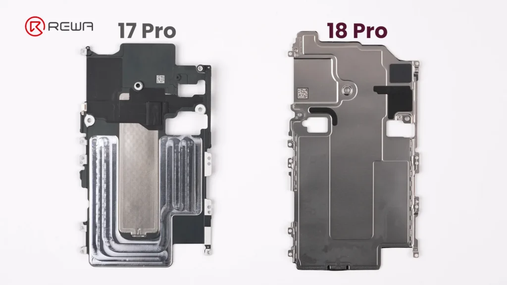 vapor chamber comparison of iPhone 17 pro and iPhone 18 pro